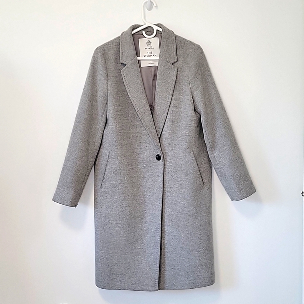 Aritzia Babaton Steadman Coat Small Grey Lined.
